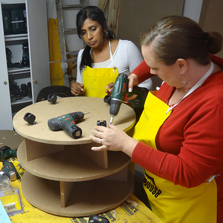 DIY Divas made a shoe carousel at randpark ridge johannesburg workshop